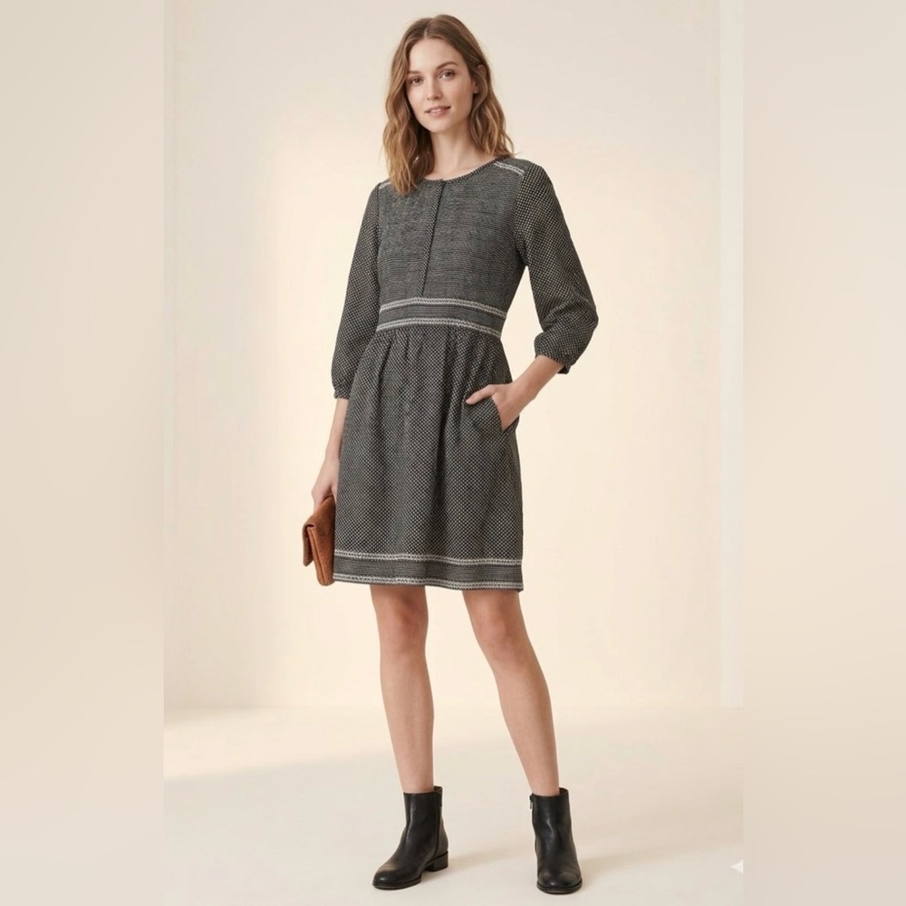 Rebecca Taylor Mixed Print Boho Silk Mini Dress Size 6